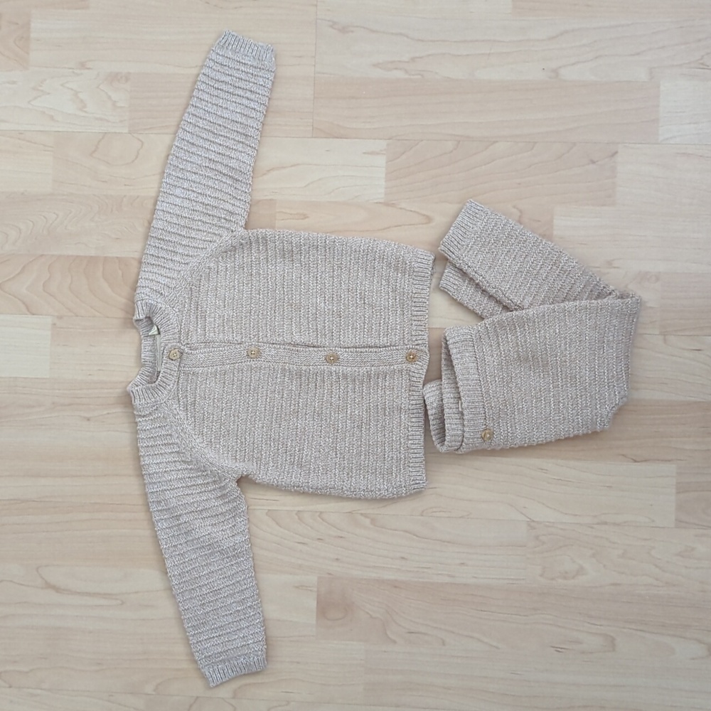 NWOT Beige/Oatmeal Petite Maison x NONO 9 Mo. Old Unisex Organic Cotton Knit Set